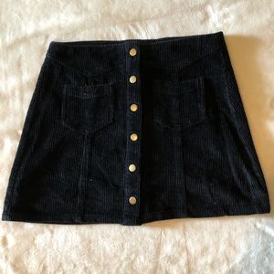 High waisted corduroy skirt